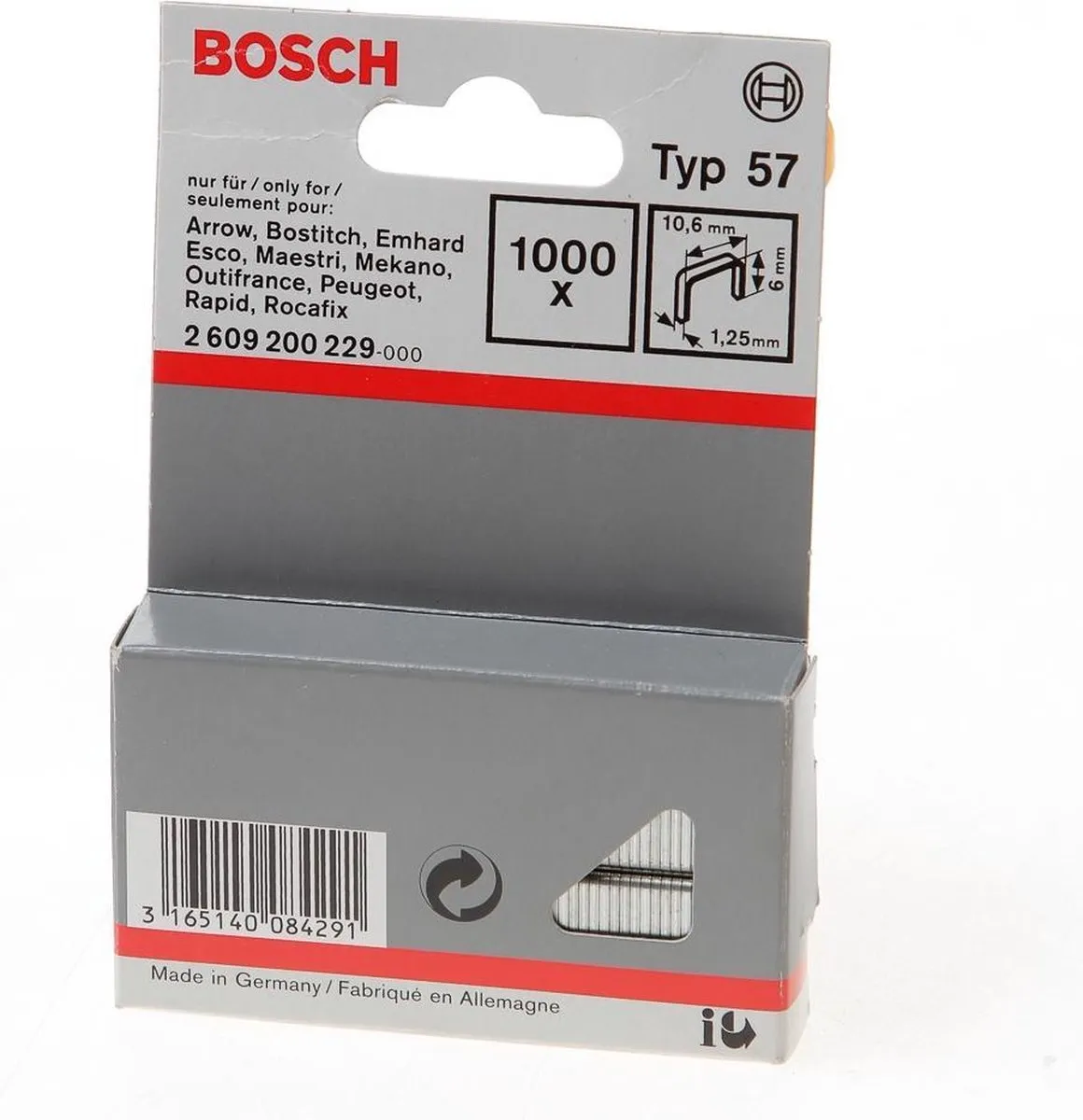 Bosch Professional Niet-met-platte draad 6mm Type 57 - 1000 Stuks