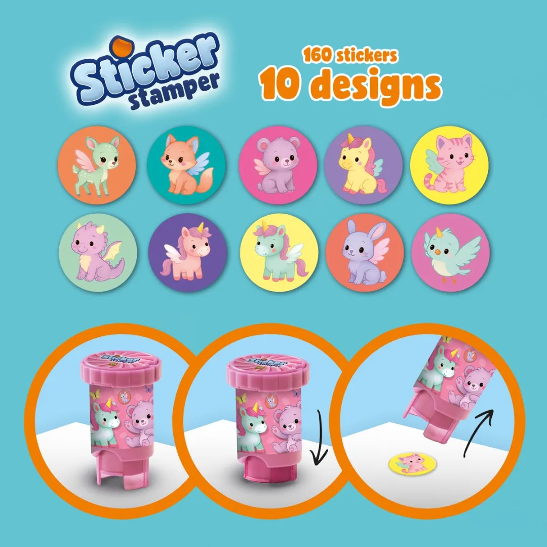 SES Creative Sticker Stamper Fantasiedieren - 160 Stickers & 6 Kaarten