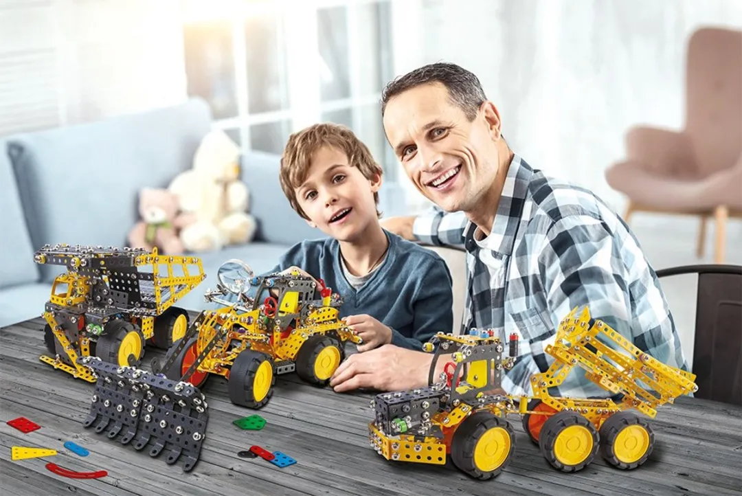 Alexander Toys Constructieset PRO Muck 7-in-1 - 732 Onderdelen - Geel/Zwart