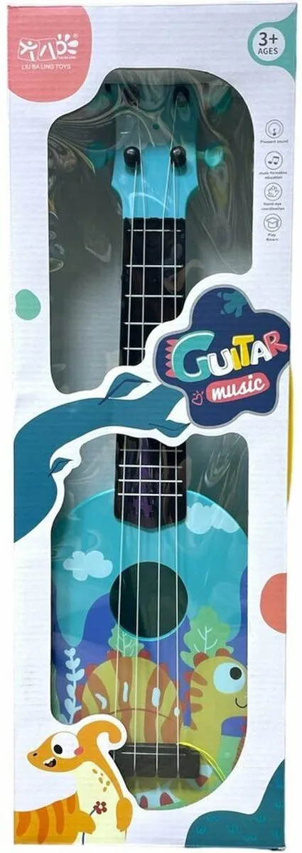 YJ Toys Dinosaurus Gitaar - 4 Snaren 54cm - Print
