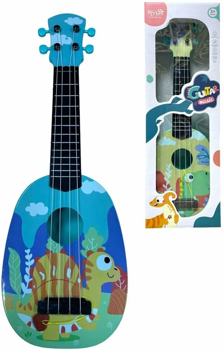 YJ Toys Dinosaurus Gitaar - 4 Snaren 54cm - Print