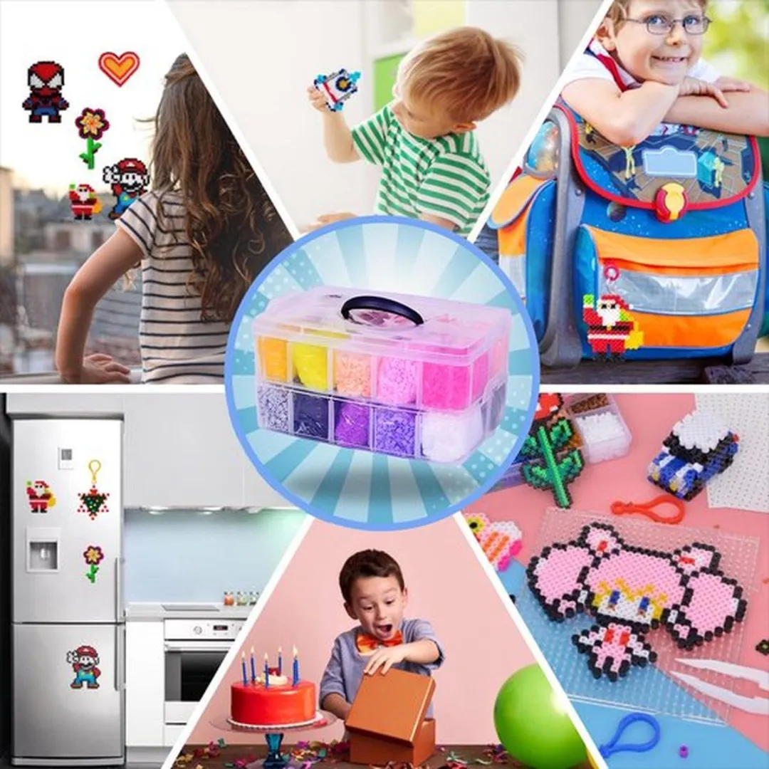 CosmoToys Strijkkralen Knutselkoffer - 23.000 Stuks - 23 Kleuren