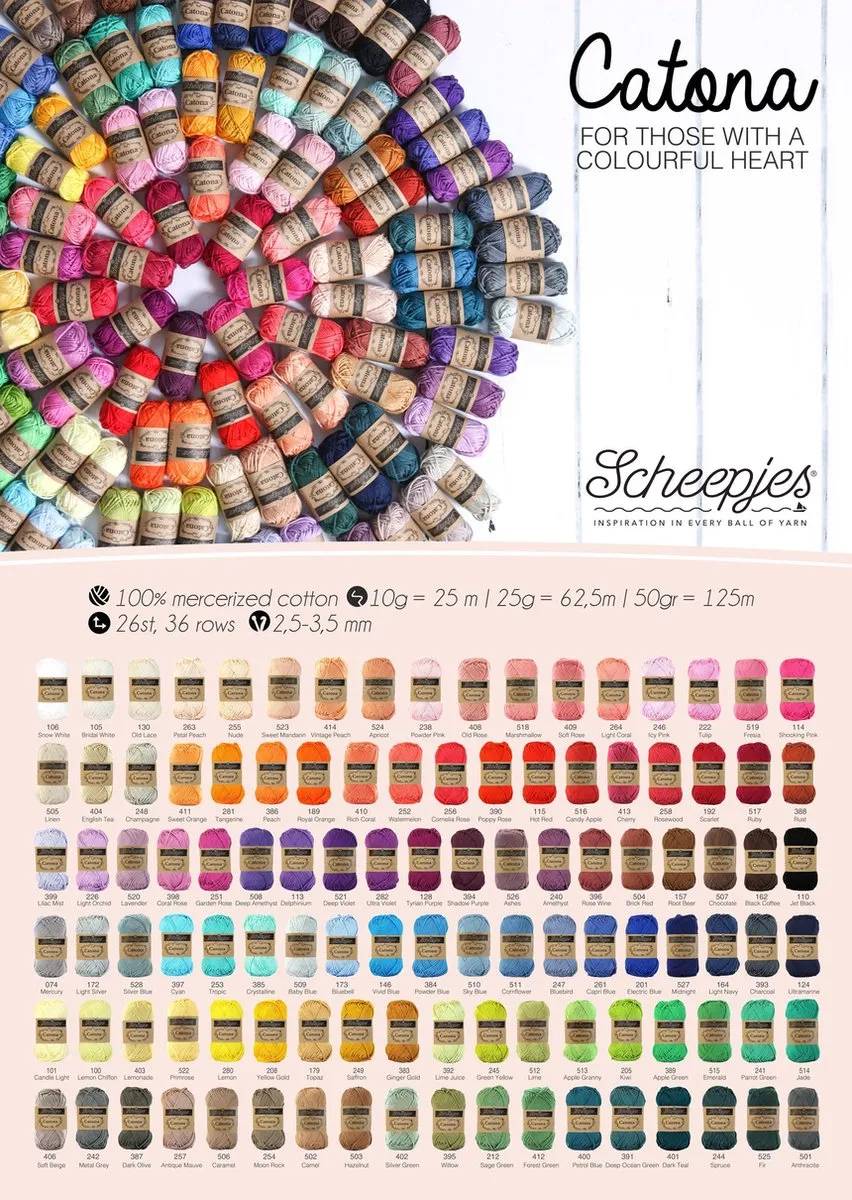 Scheepjes Catona Colour Pack - 109 Kleuren - 109x10gr