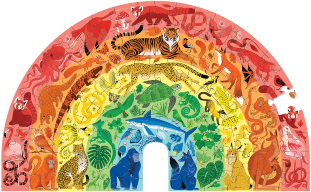 Crocodile Creek Puzzel Rainbow Animals - 100 stukjes