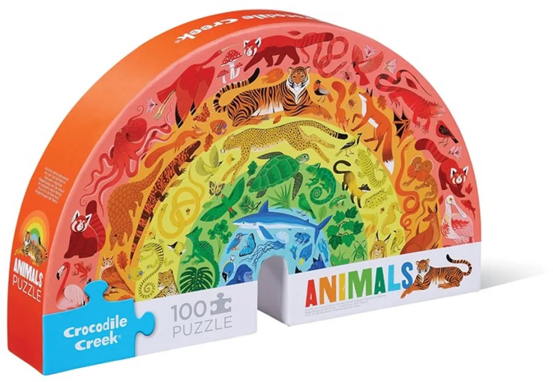 Crocodile Creek Puzzel Rainbow Animals - 100 stukjes