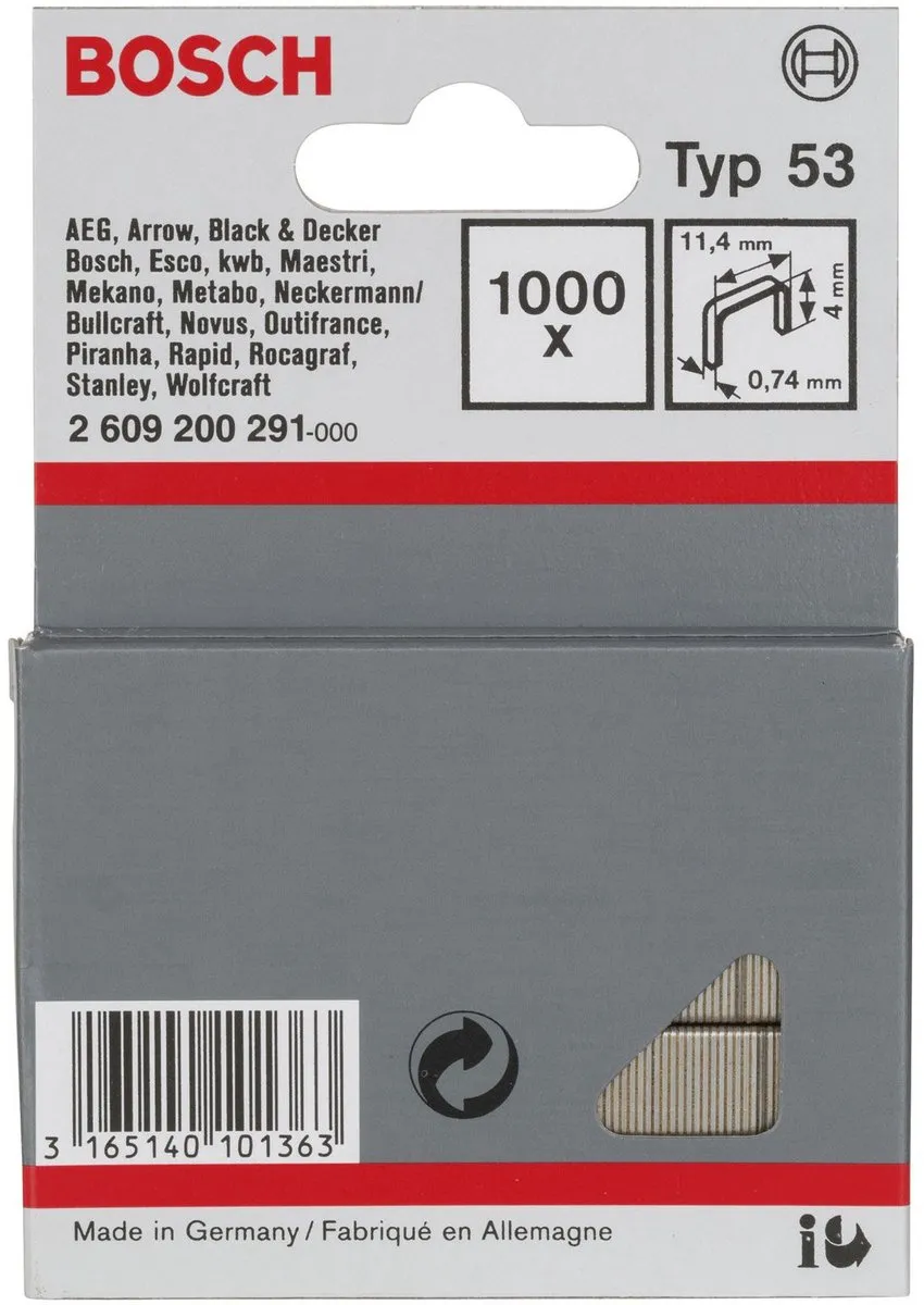 Bosch Professional Type 53 Schroeven 4mm - 1000 Stuks