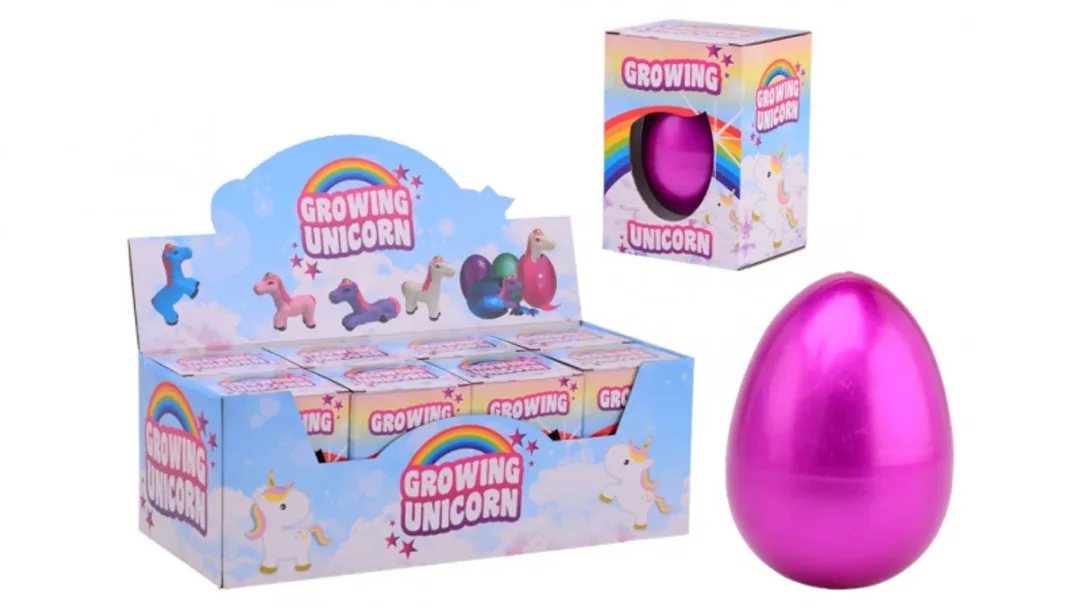 Johntoy Ei Groeiende Eenhoorn 11cm - Roze - afbeelding 6 van 6