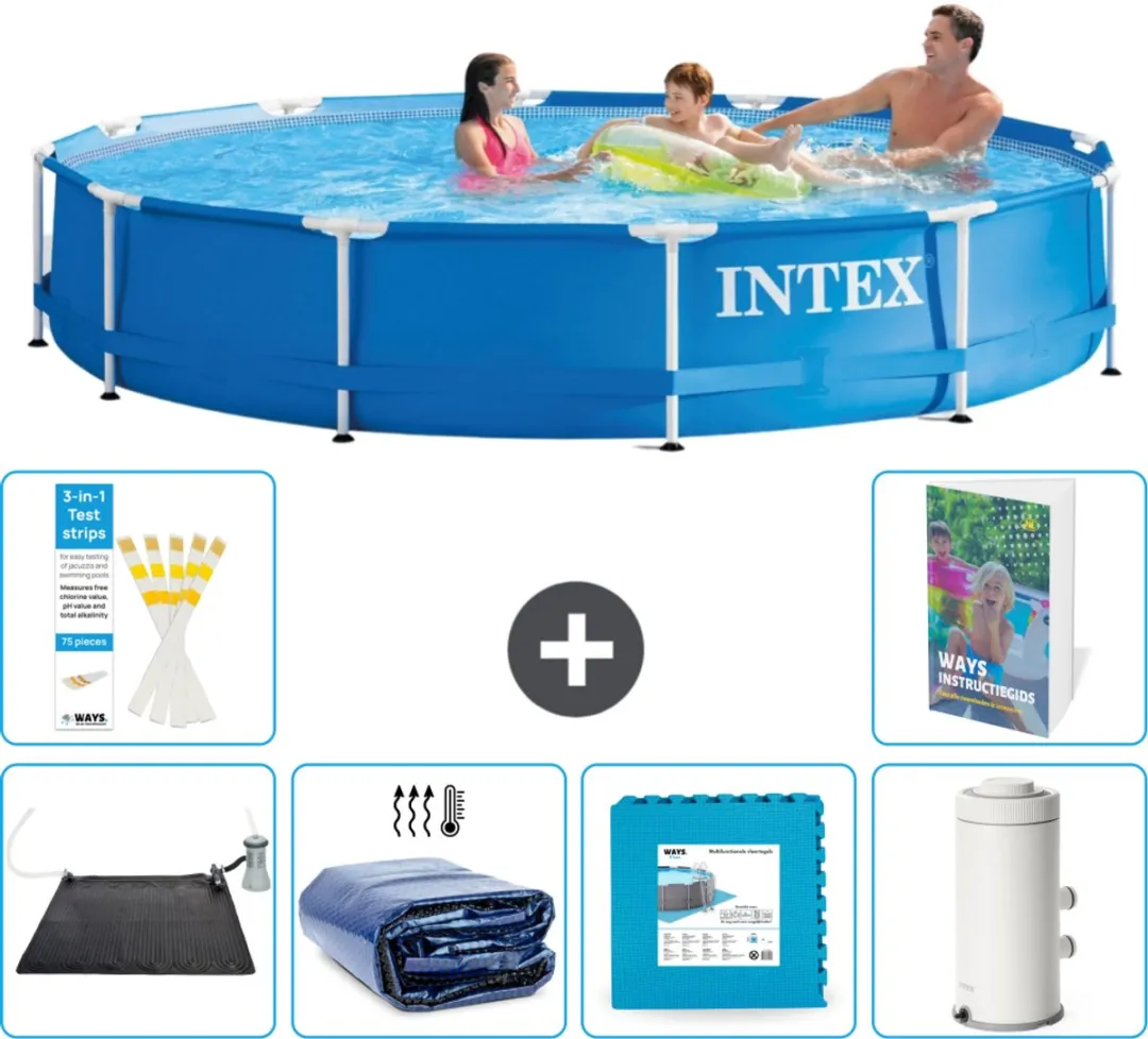 Intex 28210NP-Blauw Rond Frame Zwembad 366x76cm