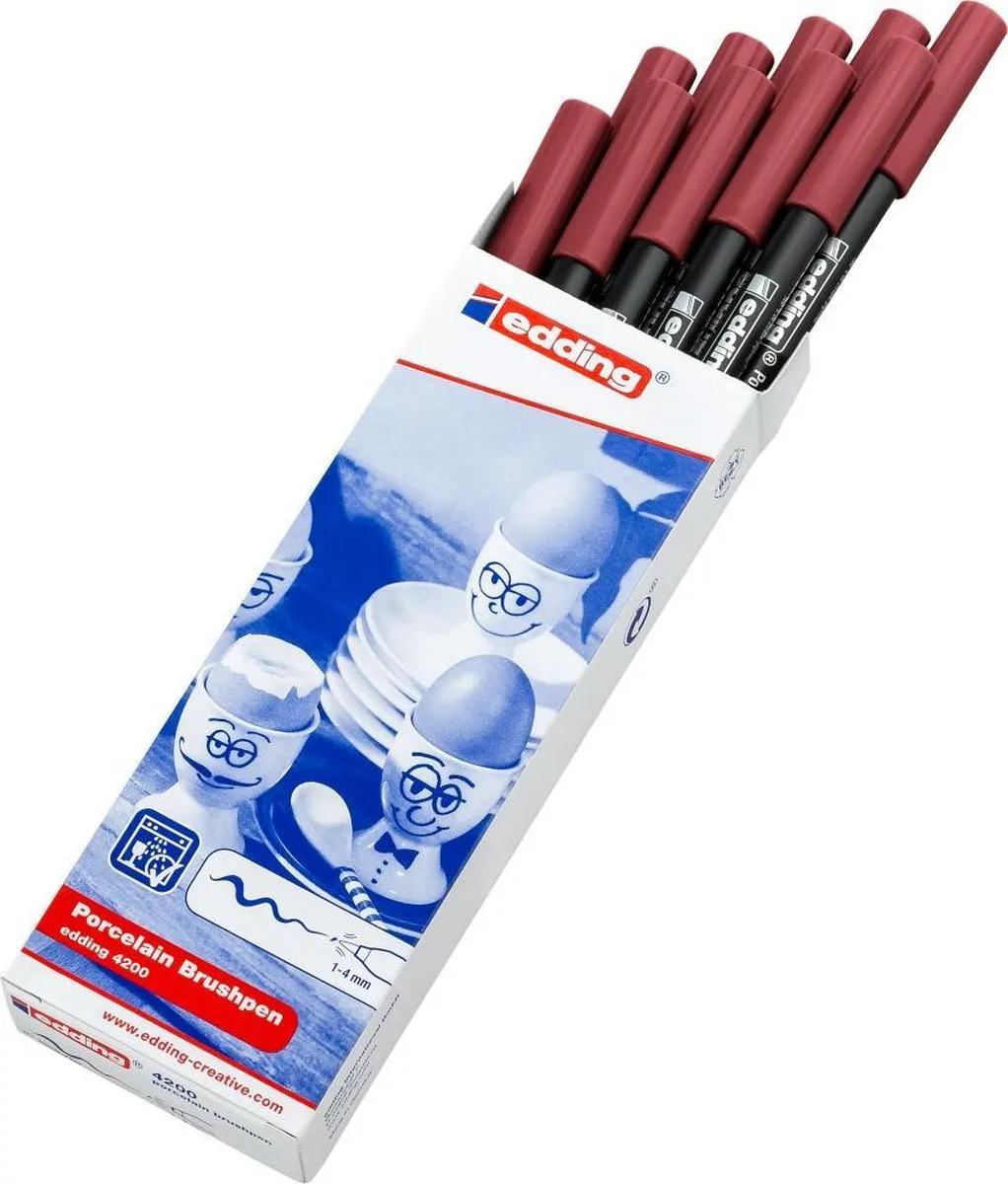 edding 4200 Porselein Brushpen Karmijnrood