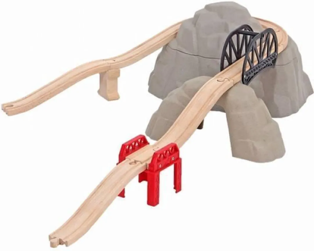 BIGJIGS Houten Rails Berg BJT139 - 12 Stuks - Multi