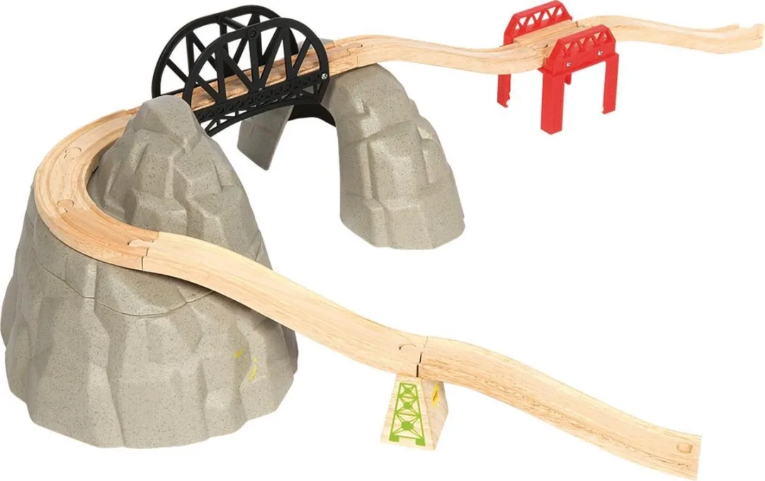 BIGJIGS Houten Rails Berg BJT139 - 12 Stuks - Multi