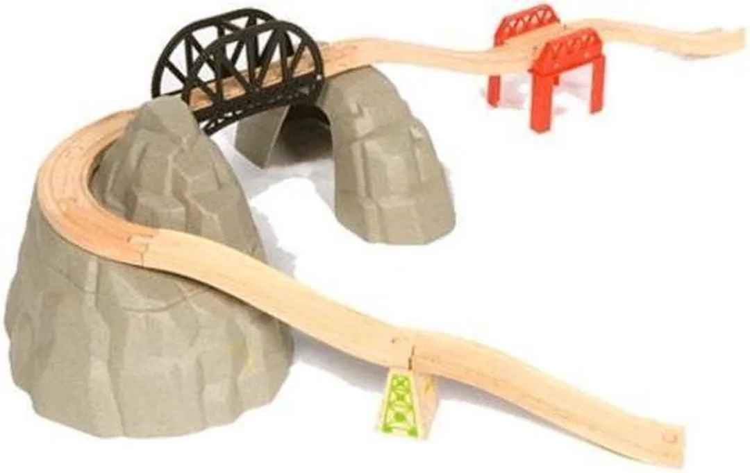 BIGJIGS Houten Rails Berg BJT139 - 12 Stuks - Multi