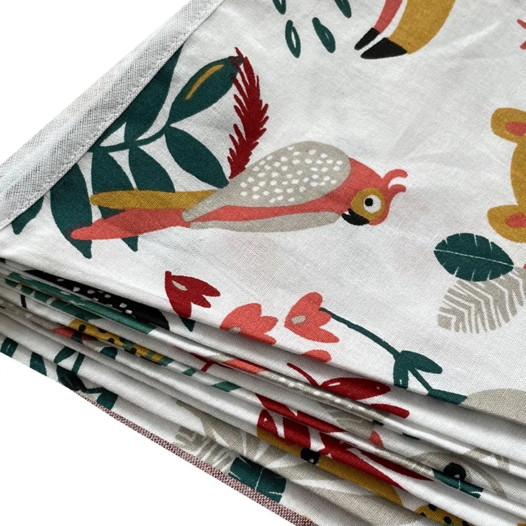 BINK Bedding Stoffen Slinger Zoë XXL - 10m - 21 Vlaggetjes - Wit/Oker/Groen