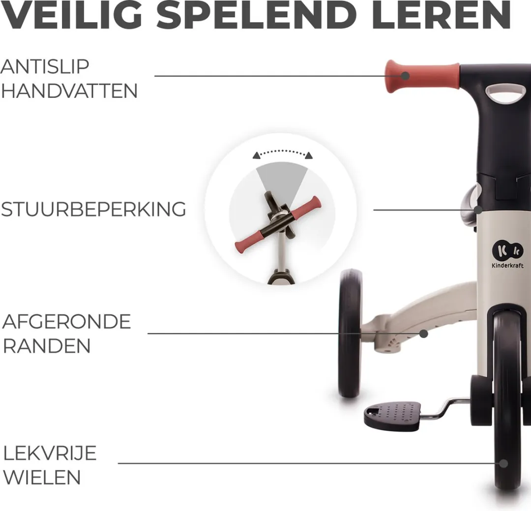KinderKraft 4TRIKE Driewieler 3-in-1 - Grijs