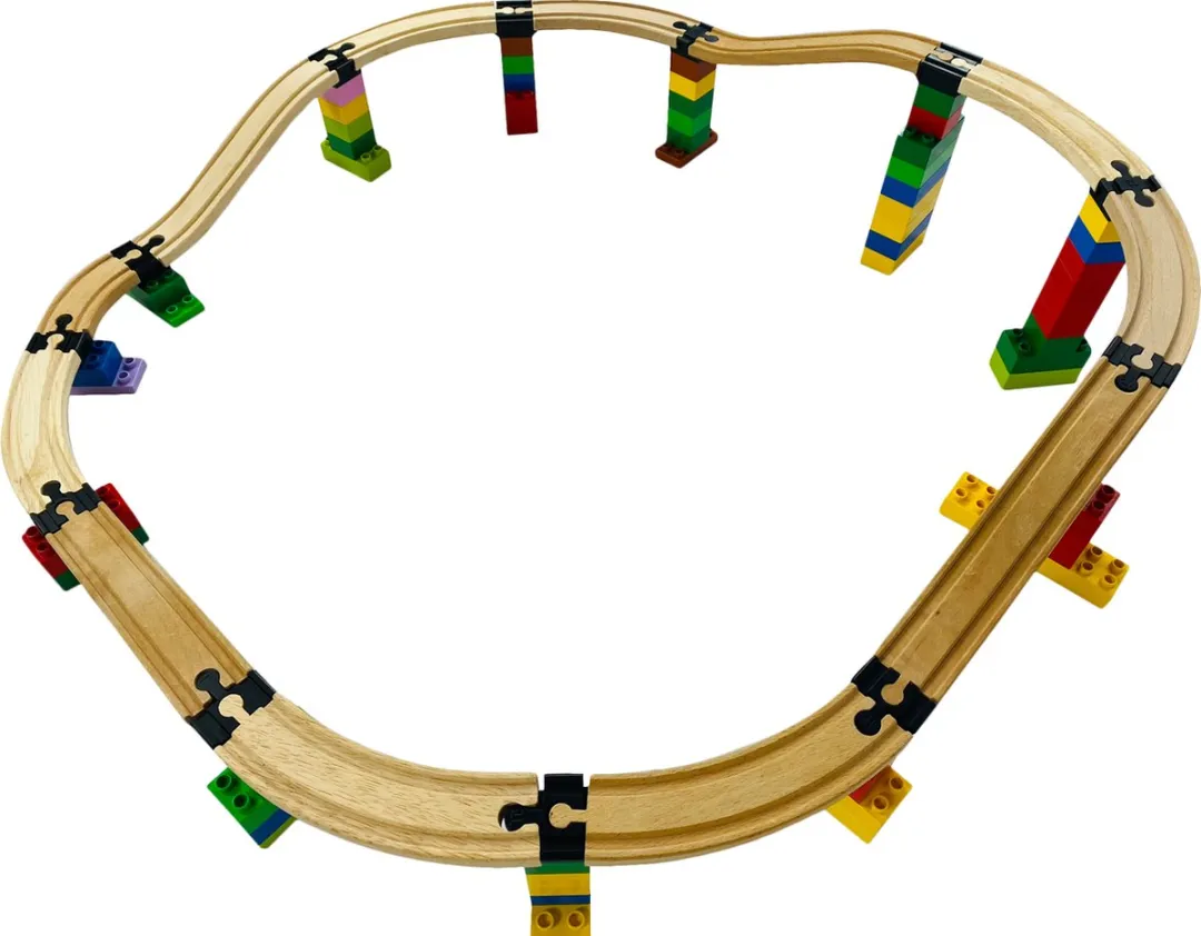 Toy2 Builder Set Small 21001 Treinbaanonderdelen - 12 Stuks - Veelkleurig