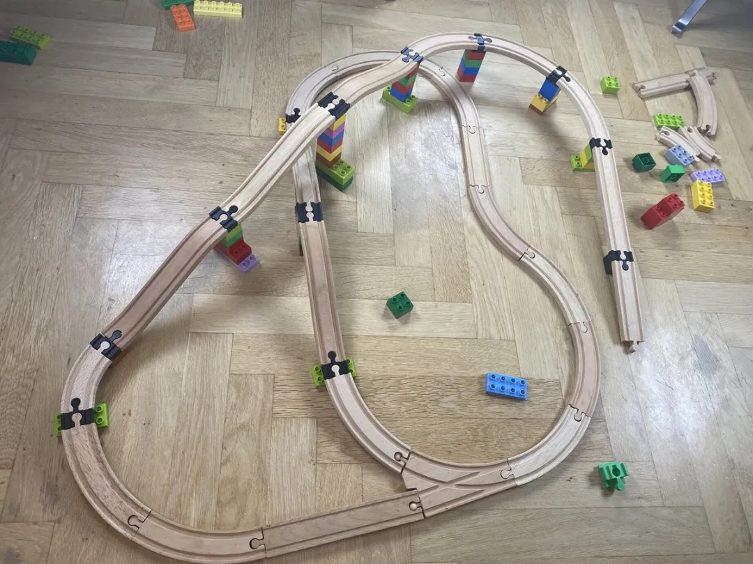 Toy2 Builder Set Small 21001 Treinbaanonderdelen - 12 Stuks - Veelkleurig