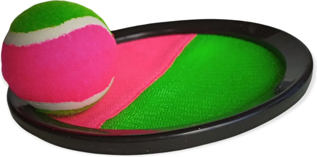 Jobber Toys Klittenband Vangspel Catchgame - 20cm - Roze/ Groen
