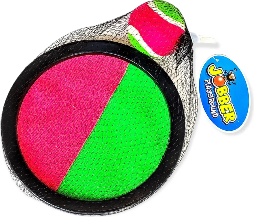 Jobber Toys Klittenband Vangspel Catchgame - 20cm - Roze/ Groen