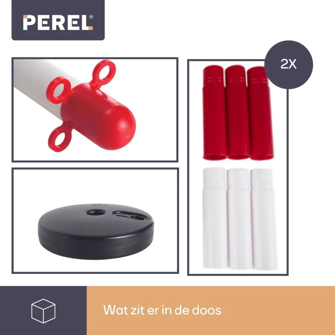 Perel Afzetpalen PVC 2 Stuks - Rood/Wit