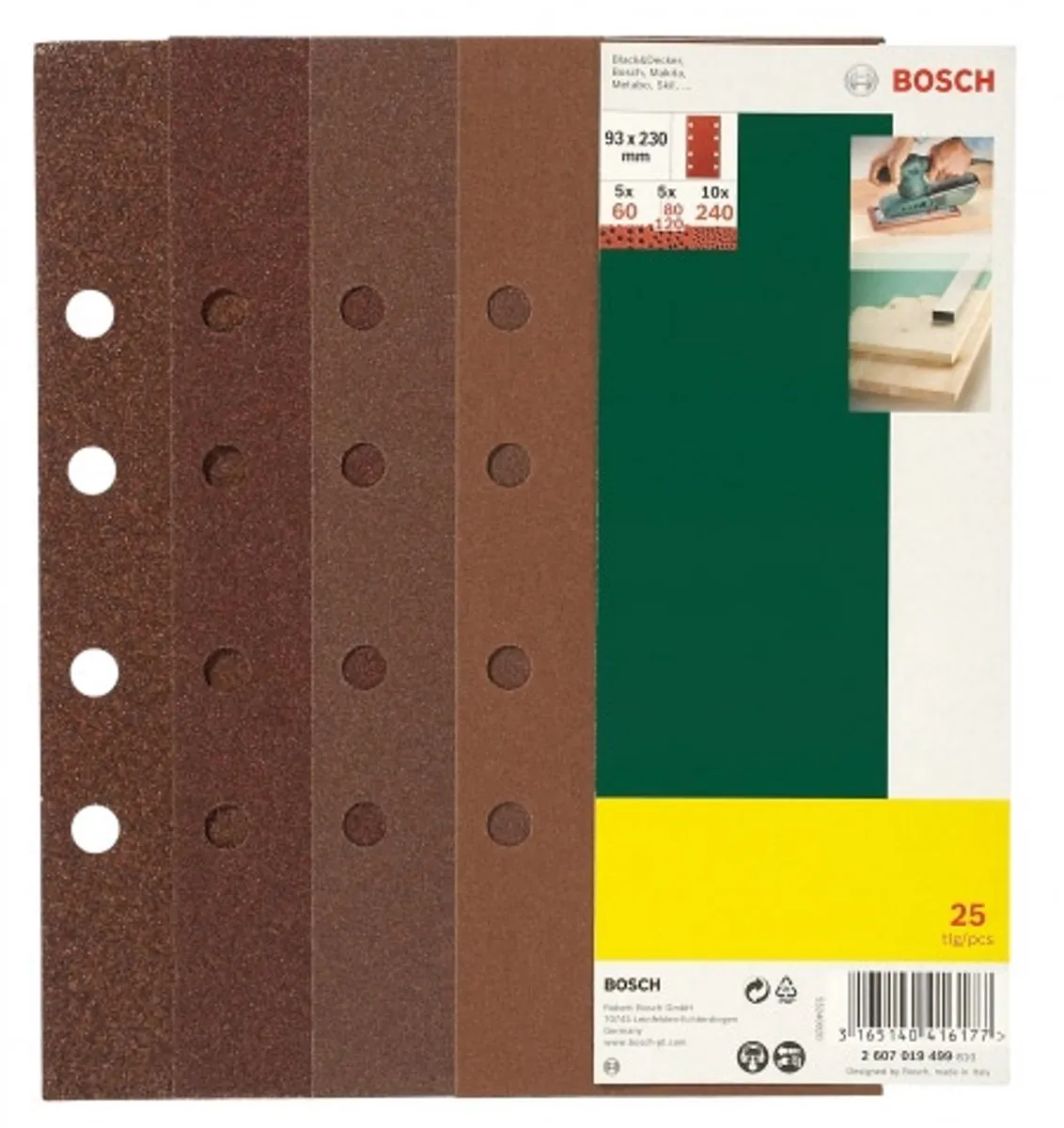 Bosch 25-delige Schuurbladenset