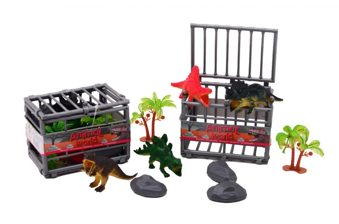 John Toys Animal World Dinosaurussen Kooi - 10-delig - Multicolor