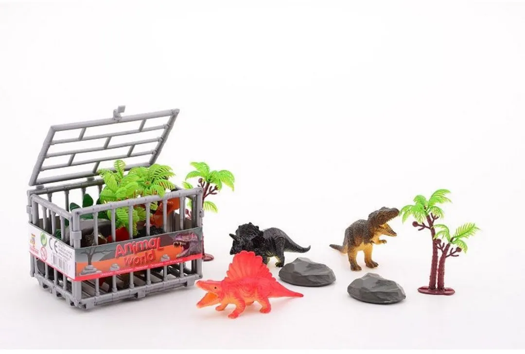 John Toys Animal World Dinosaurussen Kooi - 10-delig - Multicolor