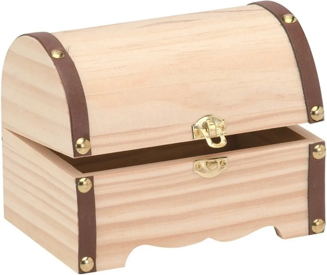 Glorex Hobby Houten Sieradenkistje - 2x - 15x10cm - Beige