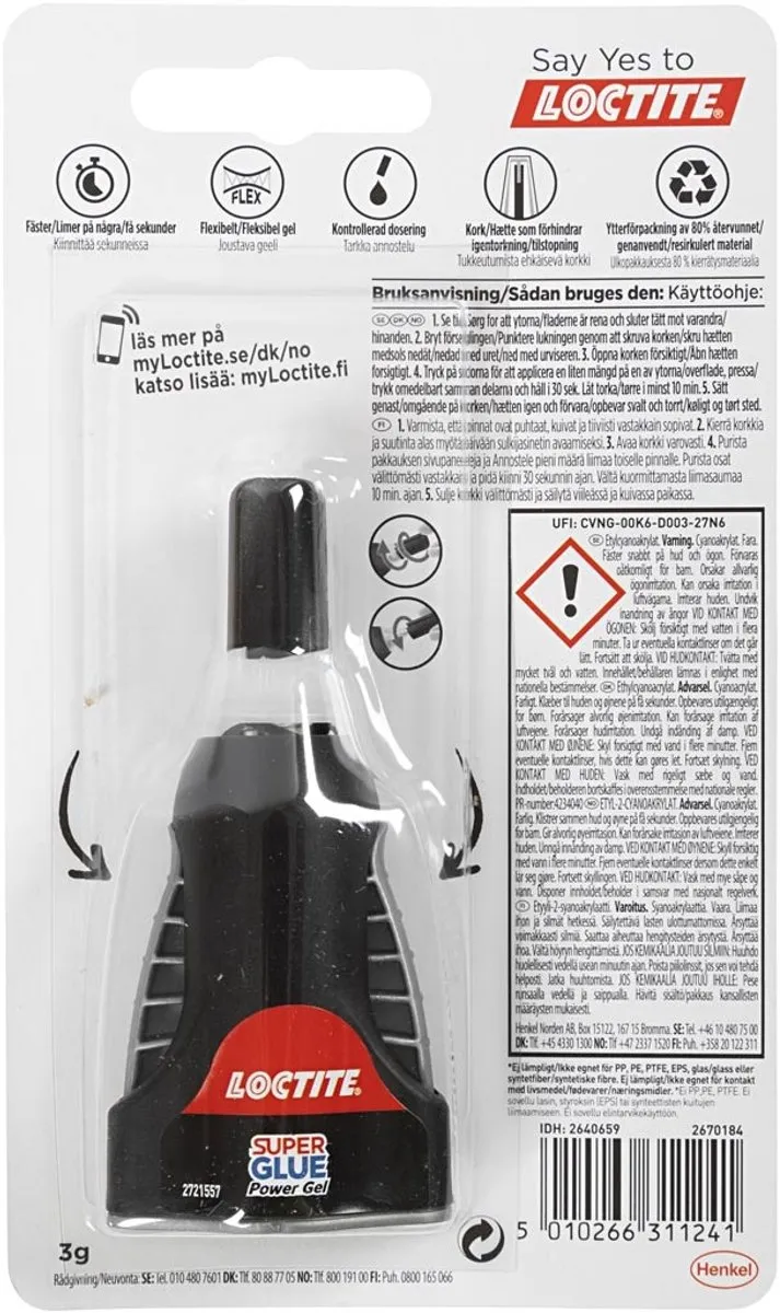 Loctite Secondelijm Power Flex 3g Transparant
