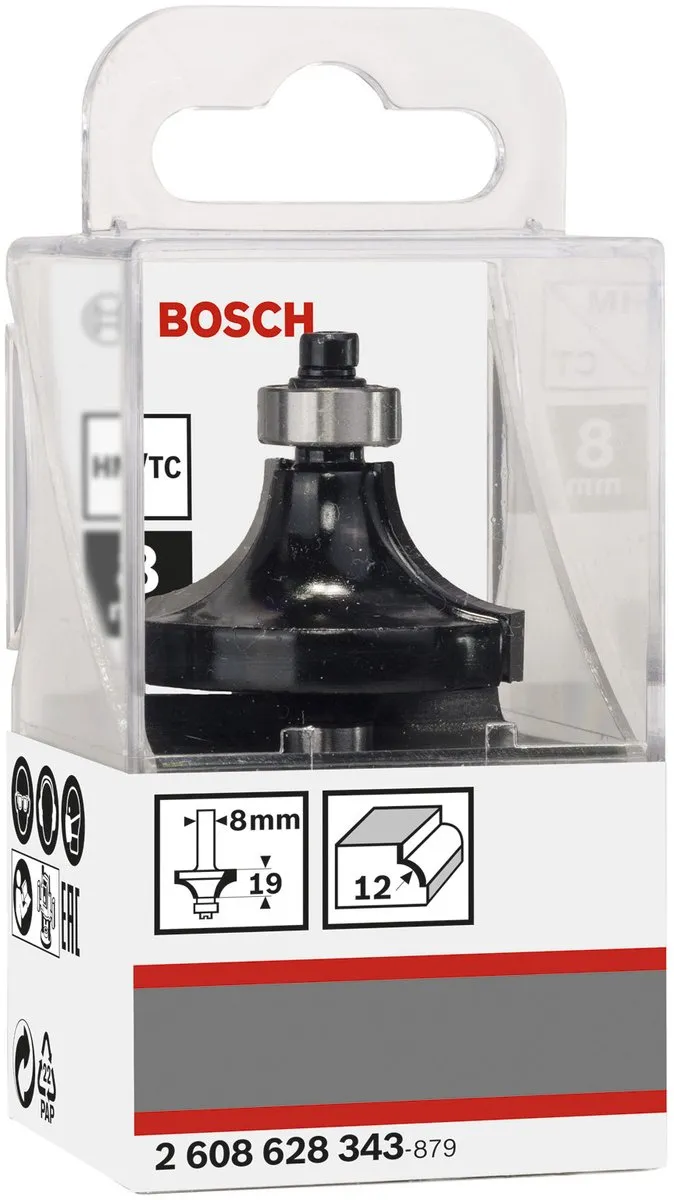 Bosch Afrondprofielfrezen 8mm R1 12mm L19mm