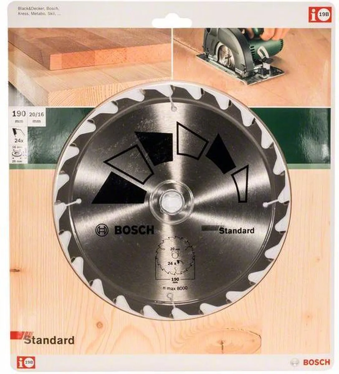 Bosch Basic Cirkelzaagblad 190mm 24T - 20mm As