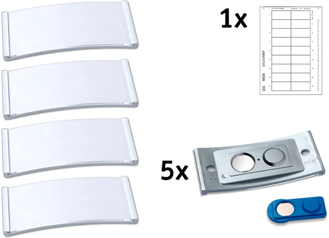 Avery Zweckform Naambadge 70x30mm - Zilver - 5 Stuks