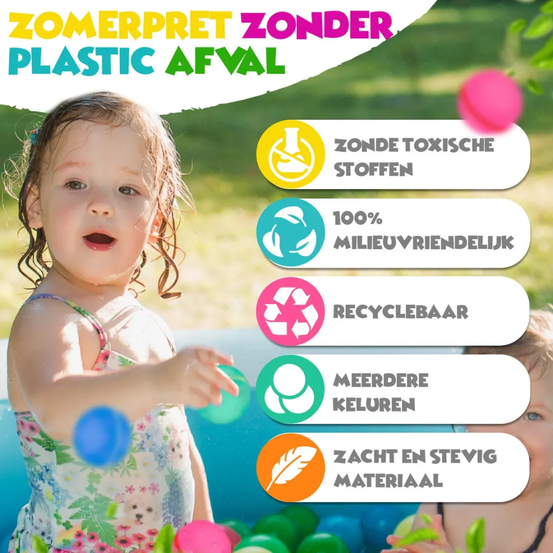 Toylandia Herbruikbare Waterballonnen - Set van 6 - Magnetisch - Milieuvriendelijk - Voor Kinderen en Volwassenen