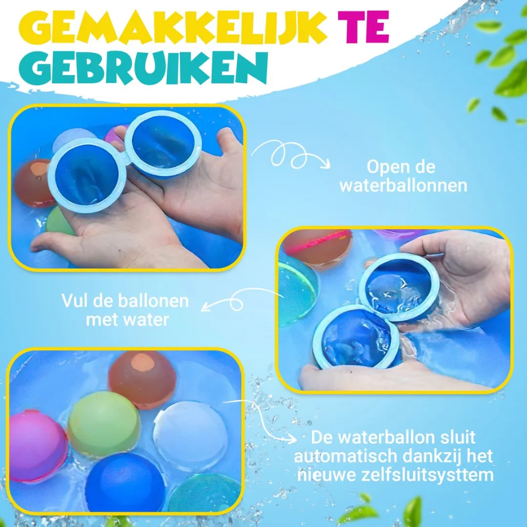 Toylandia Herbruikbare Waterballonnen - Set van 6 - Meerkleurig - afbeelding 6 van 6