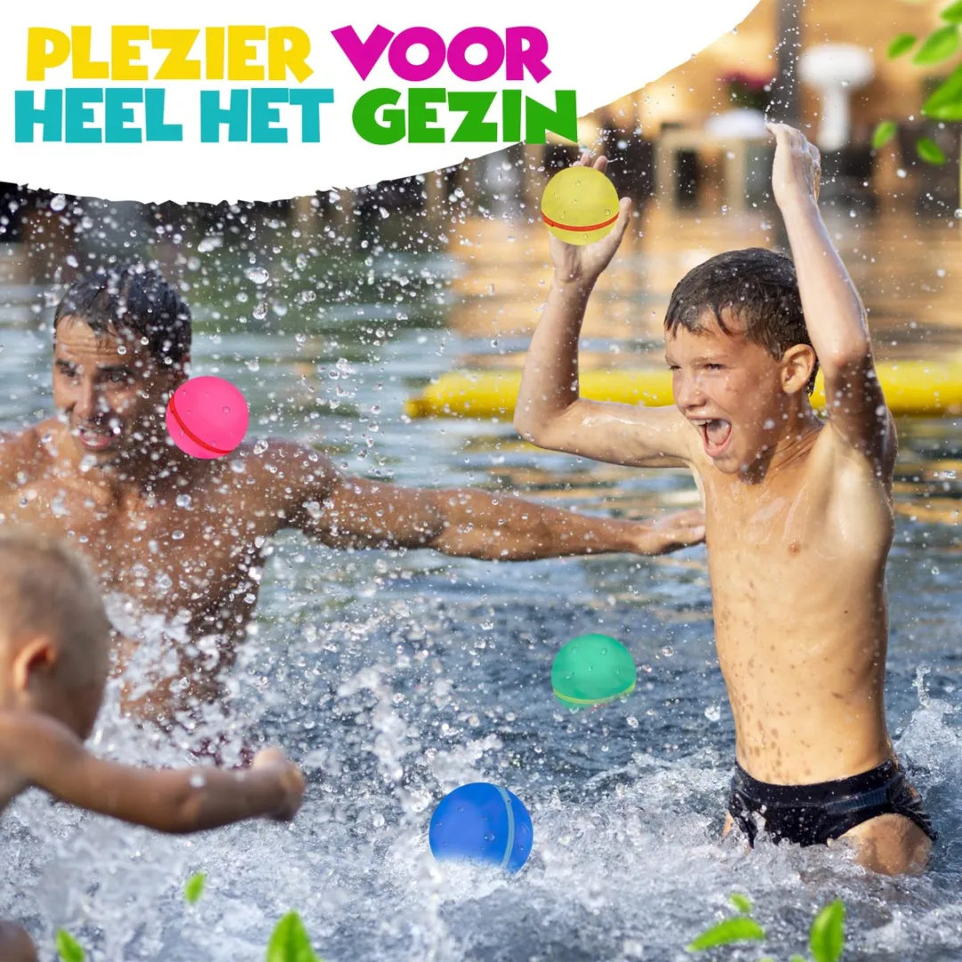 Toylandia Herbruikbare Waterballonnen - Set van 6 - Magnetisch - Milieuvriendelijk - Voor Kinderen en Volwassenen