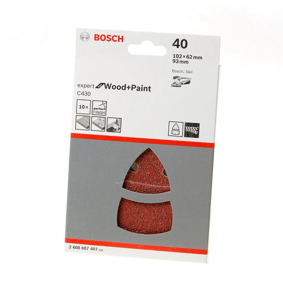 Bosch 10-delige Schuurbladset 102x62mm