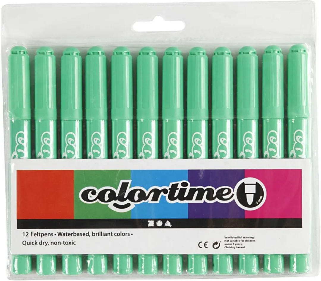 Colortime Lichtgroene Stiften 5mm - 12 Stuks