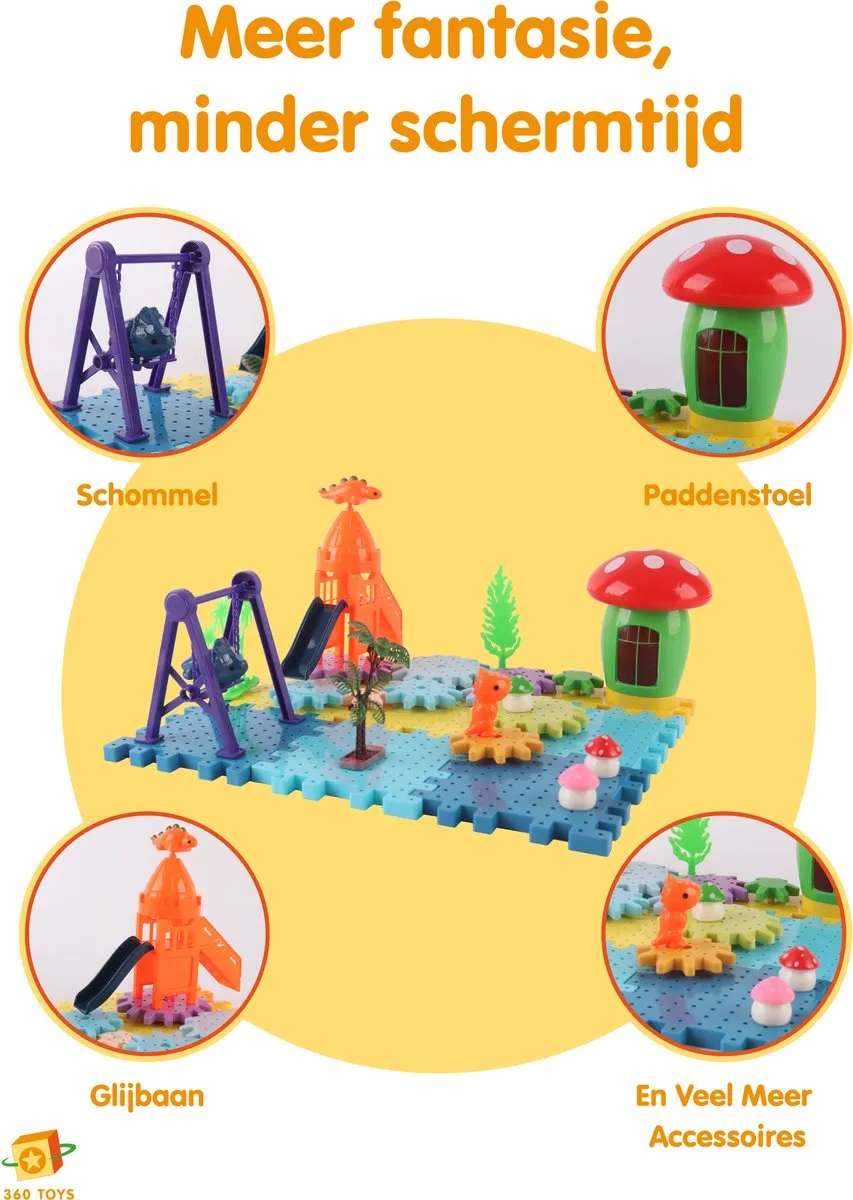 360 Toys 4-in-1 Dinosaurus Bouwblok - 20 Stuks - Meerkleurig