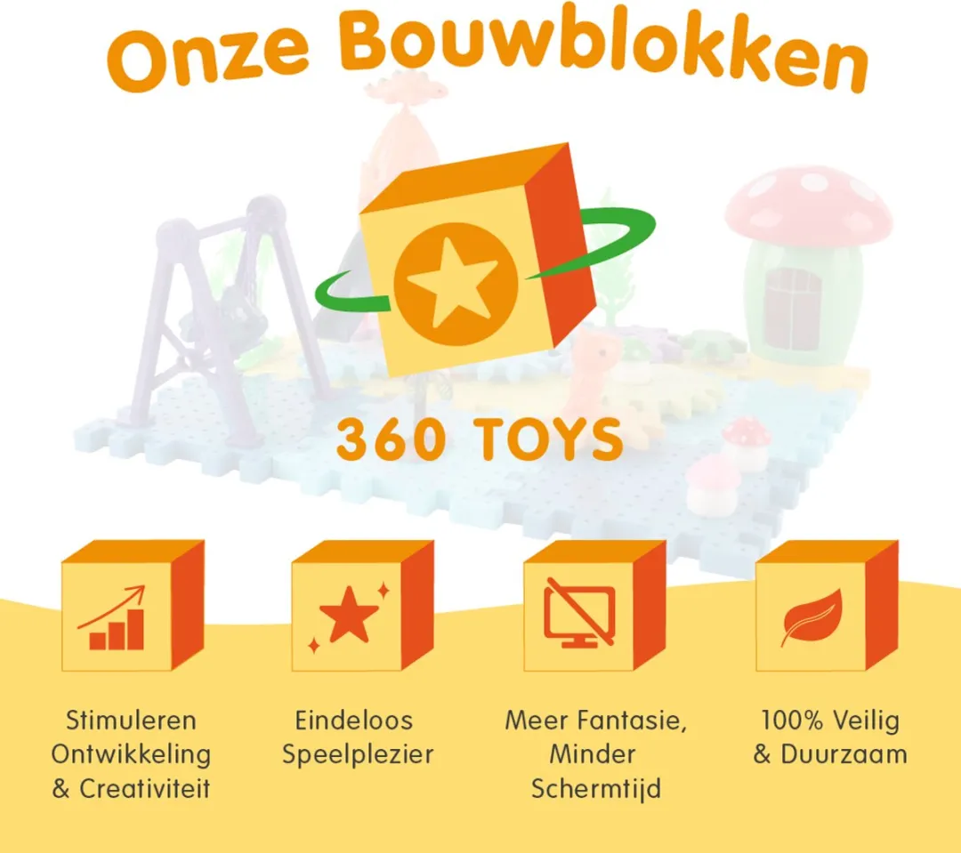 360 Toys 4-in-1 Dinosaurus Bouwblok - 20 Stuks - Meerkleurig - afbeelding 6 van 6
