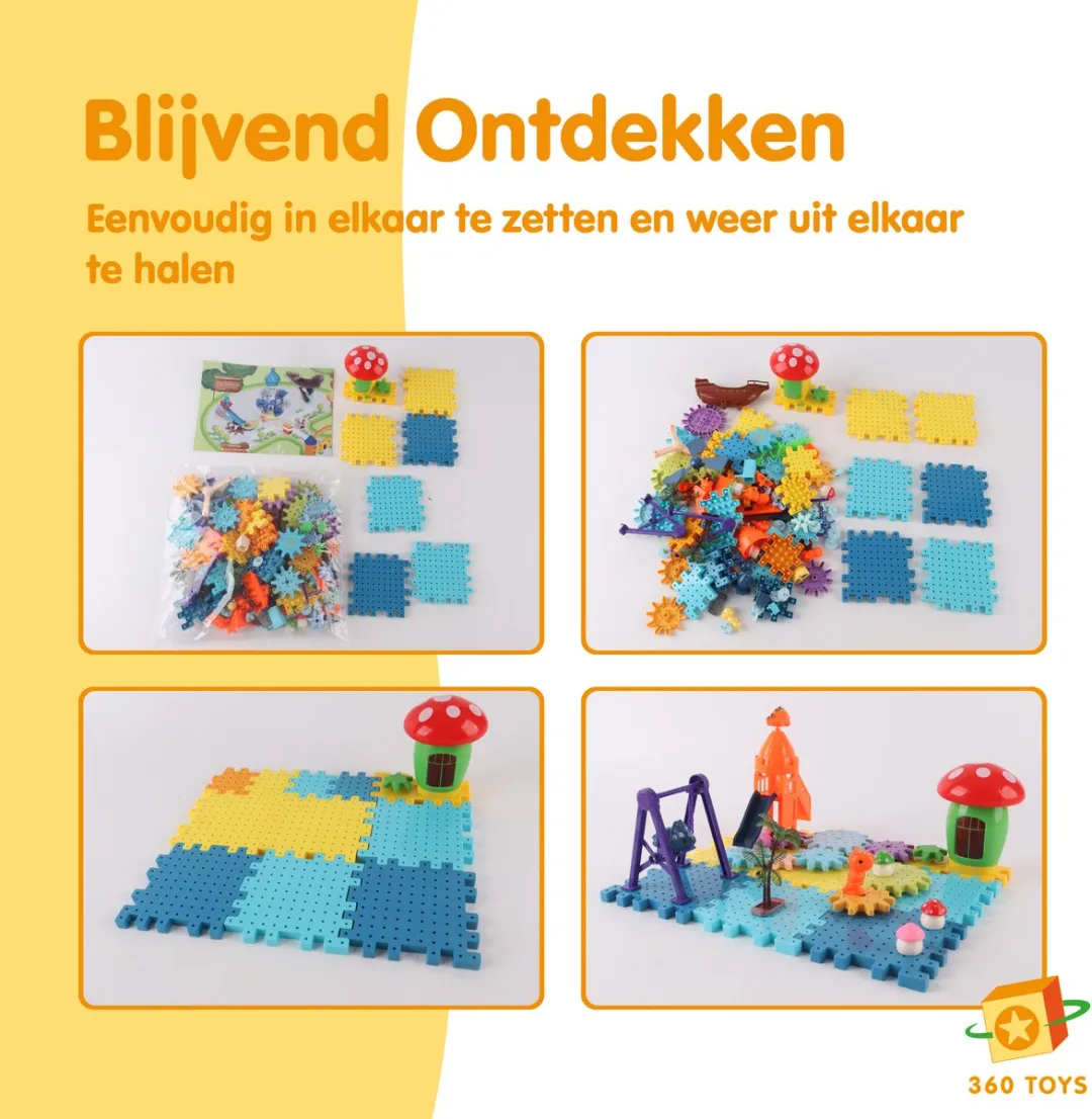 360 Toys 4-in-1 Dinosaurus Bouwblok - 20 Stuks - Meerkleurig