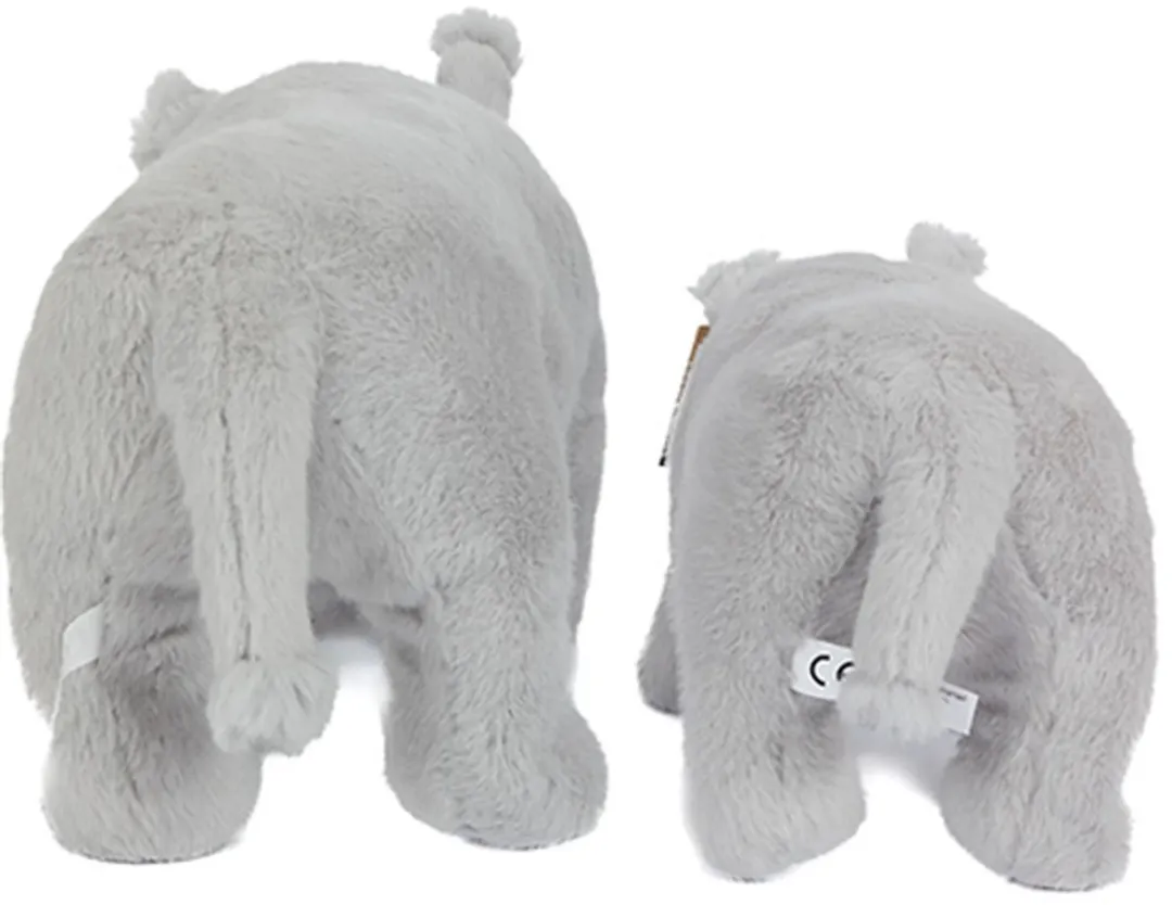 PIA Soft Toys Pluche Neushoorn - Staand 33cm - Grijs