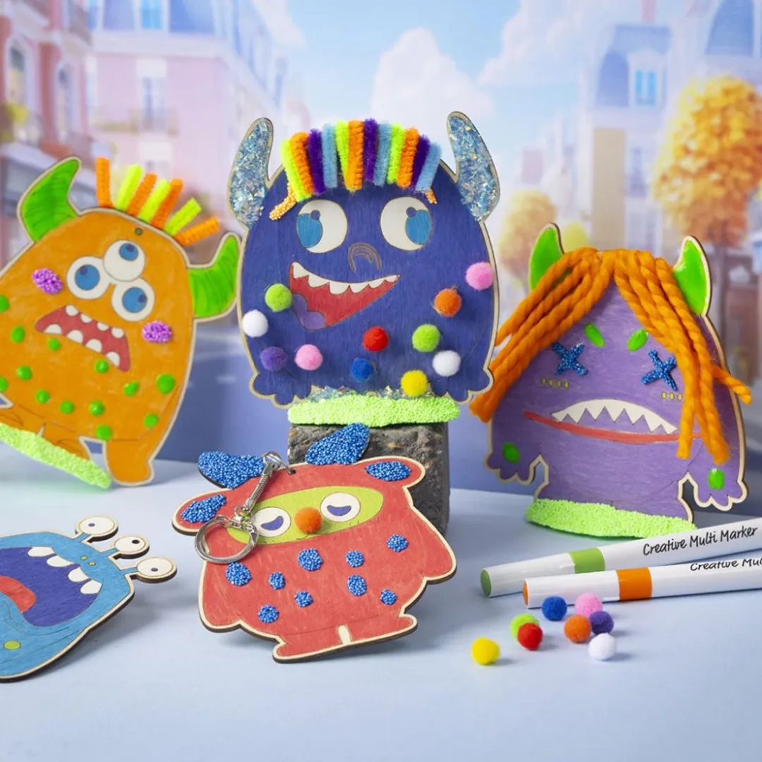 Creativ Company Houten Monsters - 24 Stuks Multicolor