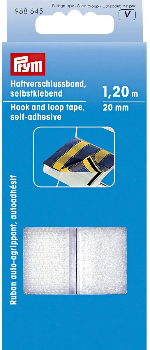 Prym Klittenband Zelfklevend 20mm Wit 1,2m - afbeelding 2 van 2