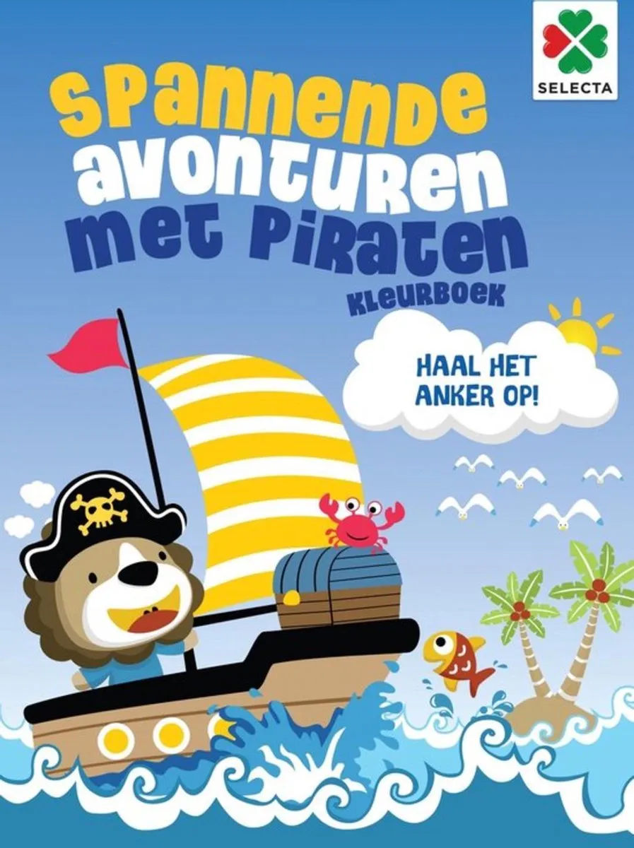 Selecta Piraten Kleurboek - 48 Pagina's - Blauw
