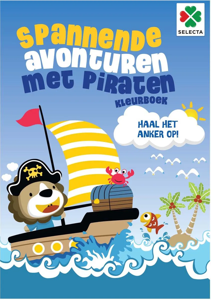 Selecta Piraten Kleurboek - 48 Pagina's - Blauw
