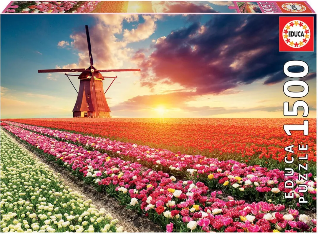 Educa Puzzle 1500 Tulips Landscape - 1500 Stukken - Multikleur