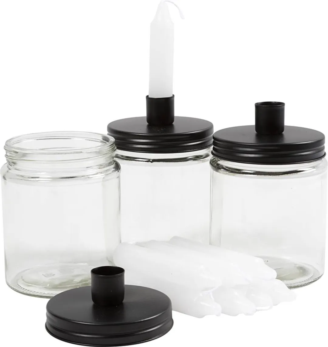 Creativ Company Glazen Pot met Kandelaar 15cm