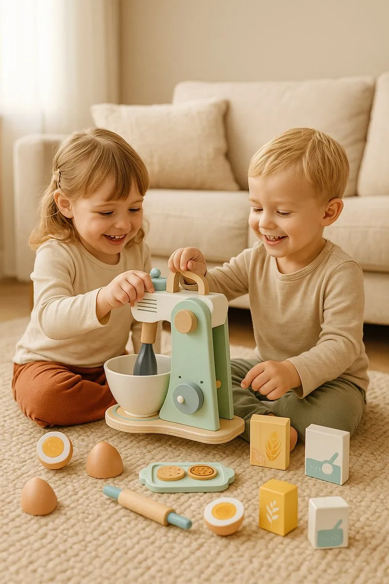 Tooky Toy Houten Speelgoedmixer - 11-delig - Multicolor