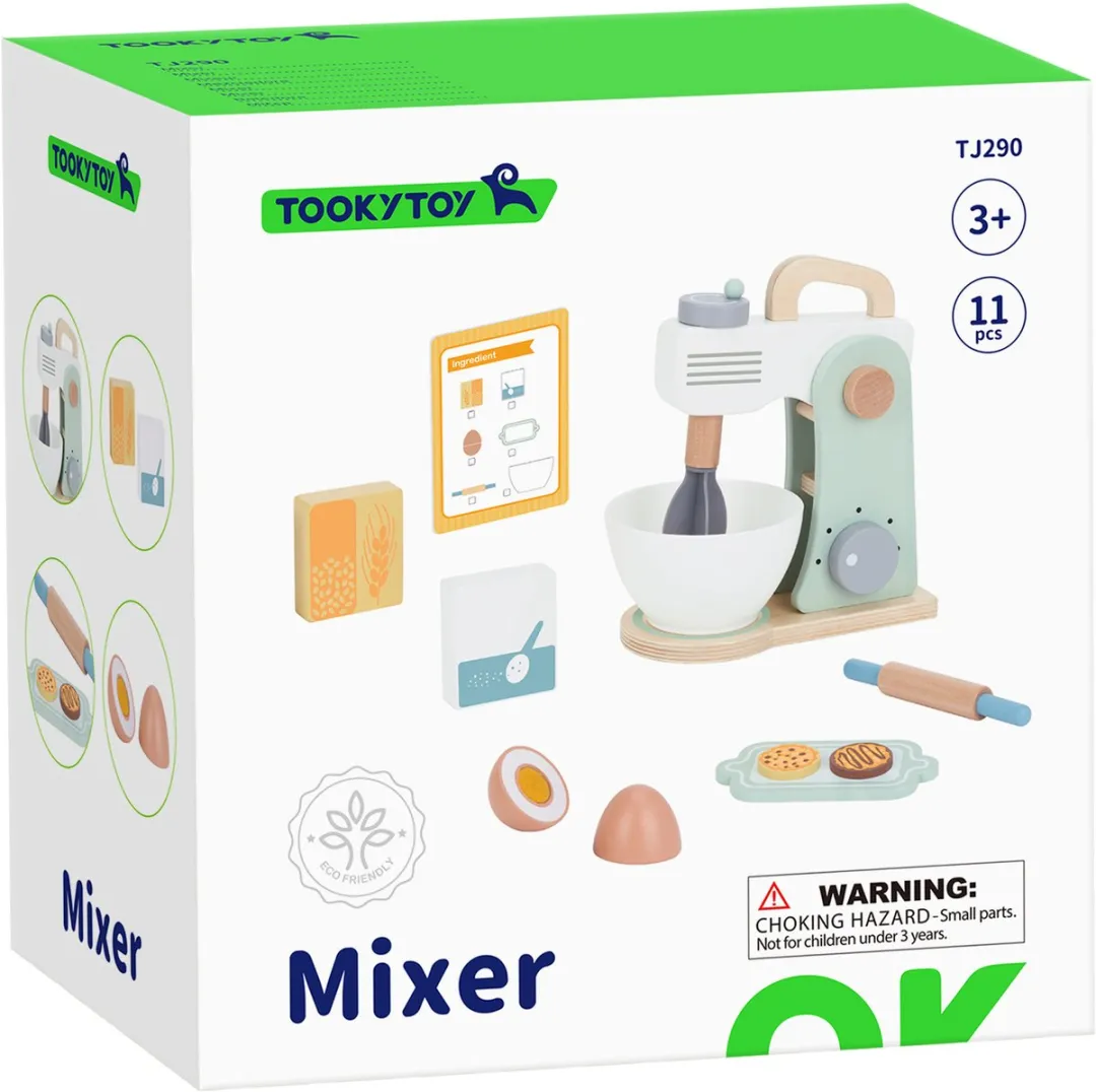 Tooky Toy Houten Speelgoedmixer - 11-delig - Multicolor - afbeelding 6 van 6