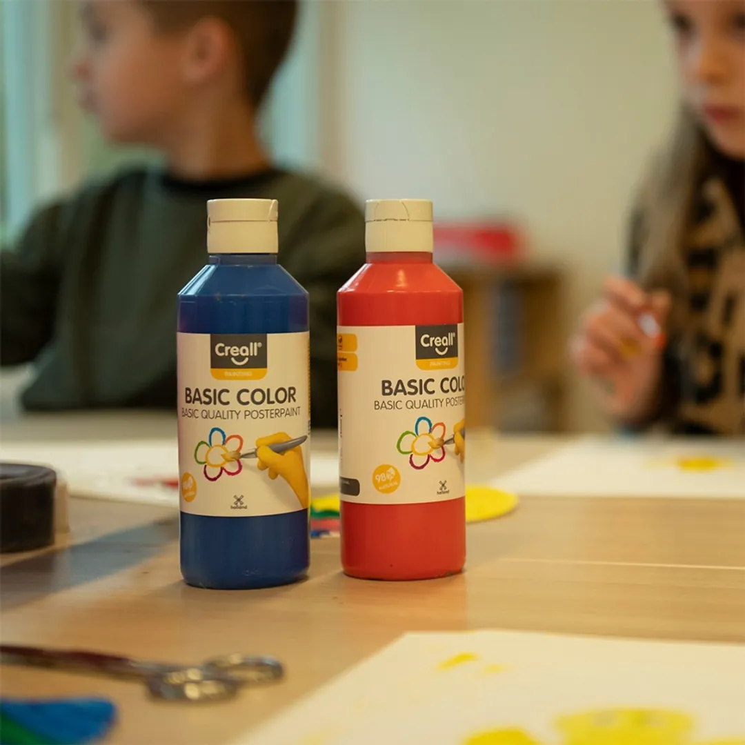 Creall Plakkaatverf - Donkergroen - donker groene schoolverf - fles 1000ML - Gemaakt in Nederland - professionele kwaliteit - basic color - vegan - glutenvrij