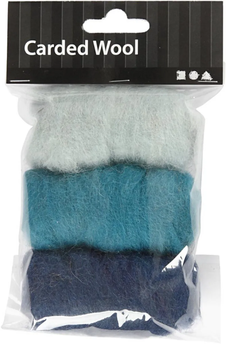 Creativ Company CC Creotime Gekaarde Wol Set 3x10gr - Blauw